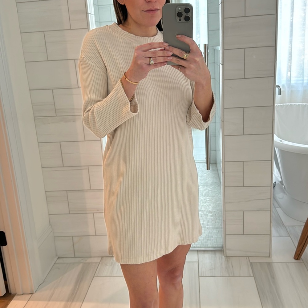 Reformation sweater dress - ivory, worn twice
